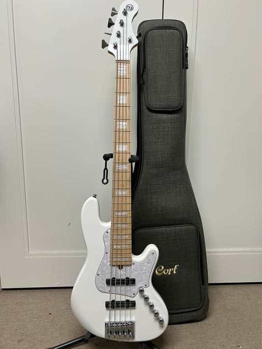 Cort Elrick NJS 5 String Bass Guitar - White B-Stock