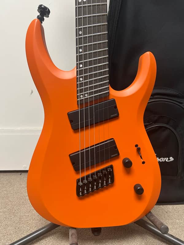 Jackson Pro Plus Series DK Modern HT7 MS 7 String Electric Guitar - Satin Orange Crush