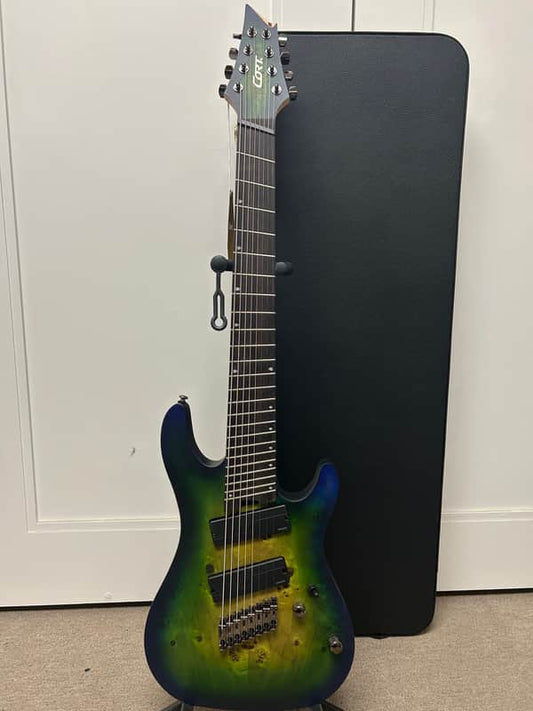 Cort KX508MS Multiscale II 8-String Electric Guitar - Marina Blue Burst w/Hard Case