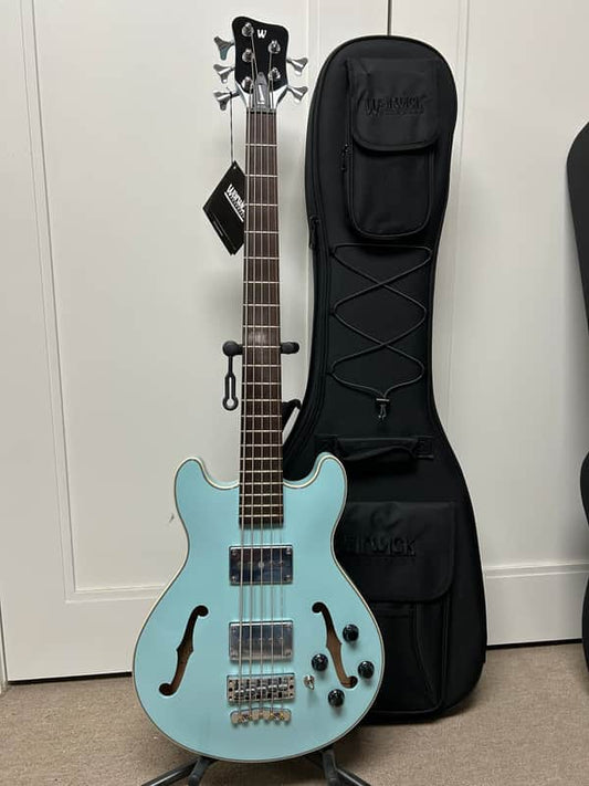 Warwick RockBass Star Bass 5-String Semi-Hollow Bass Guitar 2025 - Solid Daphne Blue High Polish