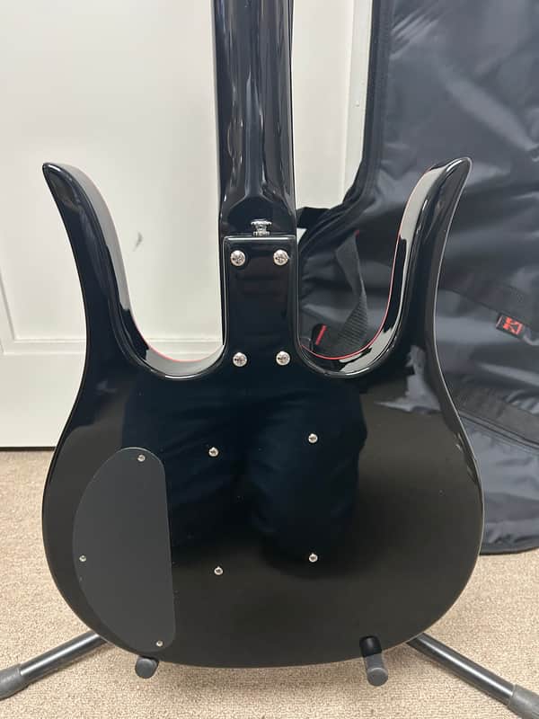 Danelectro Longhorn Bass - Black w/Red Binding - Brand New w/Free Gigbag