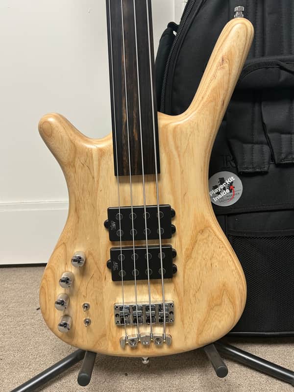 Warwick Pro Series Corvette $$ 4 String Bass Guitar Fretless Lefthand - Natural Transparent Satin
