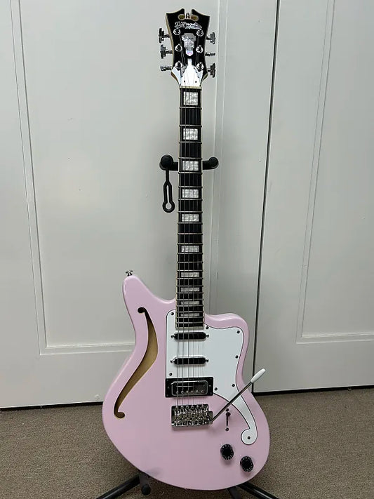 D'Angelico Premier Series Bedford SH Limited Edition Guitar with Tremolo - Shell Pink