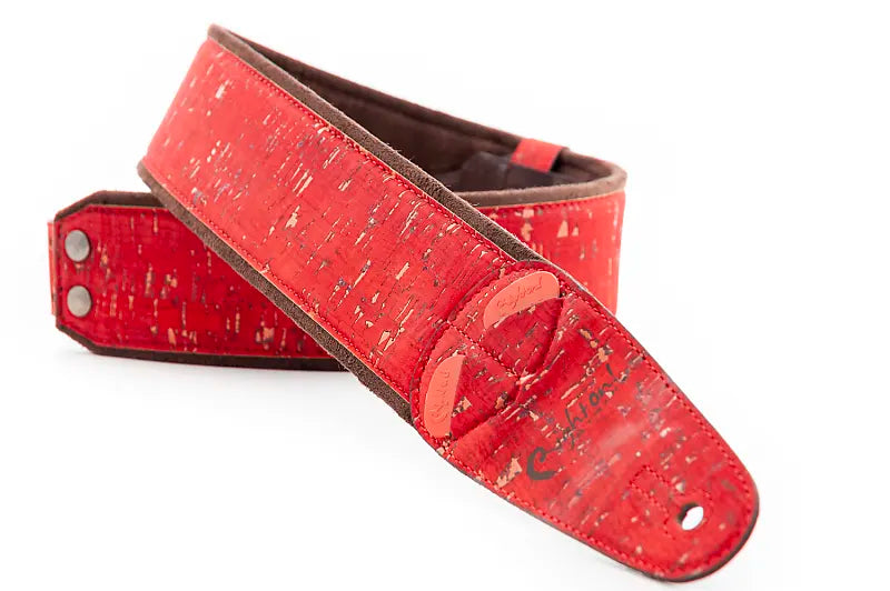 Right On Straps Cork Red High Quality Vegan Guitar Strap
