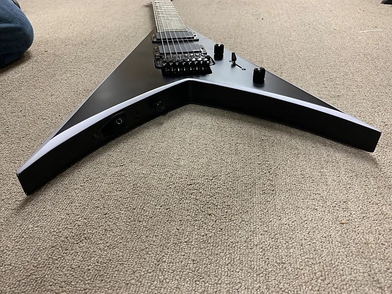 Jackson X Series King V KVX-MG7 Guitar - Satin Black w/Grey Bevels
