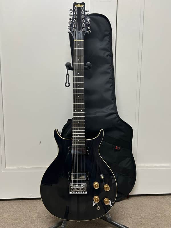 Washburn H12TB Wing Series Hawk 12-String Electric Guitar - Trans Black w/Free Gigbag