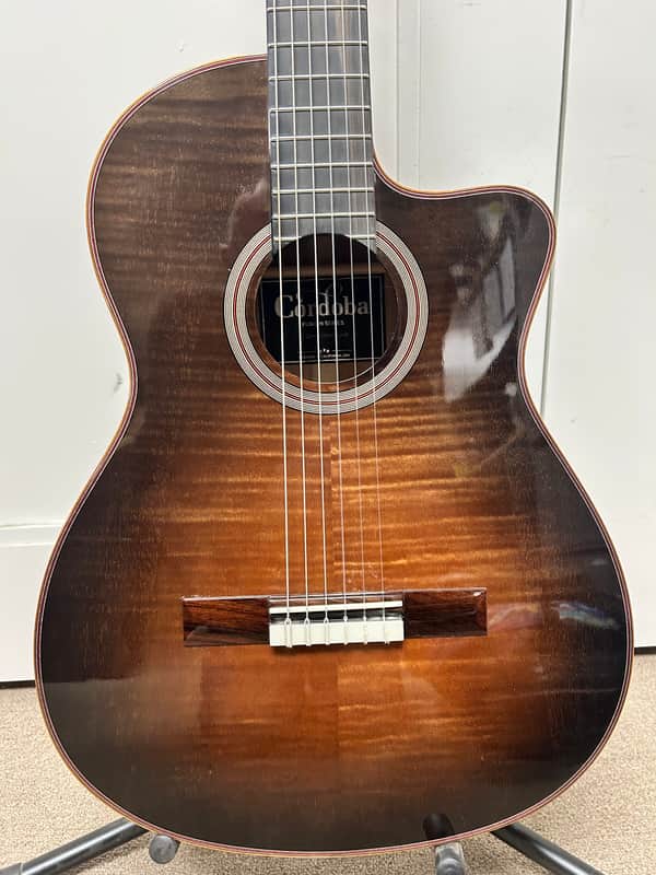 Cordoba Fusion 12 Exotic Top Nylon String Classical Acoustic Guitar w/Electronics - Cinnamon Burst