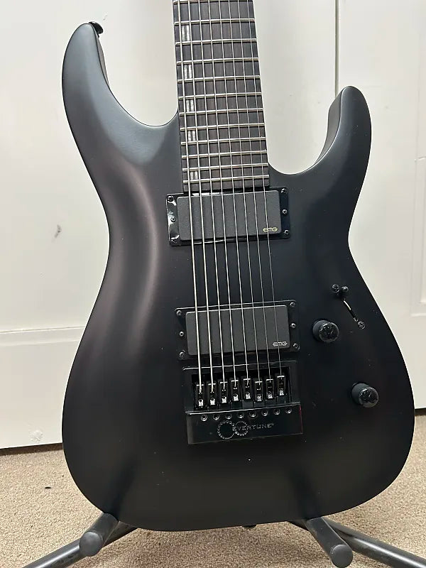 ESP LTD H-1008 Baritone Evertune 8 String Electric Guitar - Black Satin