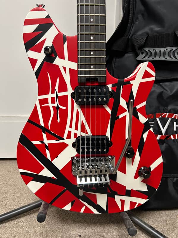 EVH Wolfgang Special Striped with Ebony Fretboard - Satin Red/Black/White Stripes