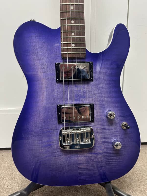 G&L Tribute Series ASAT Deluxe Carved Top Electric Guitar - Bright Blueburst