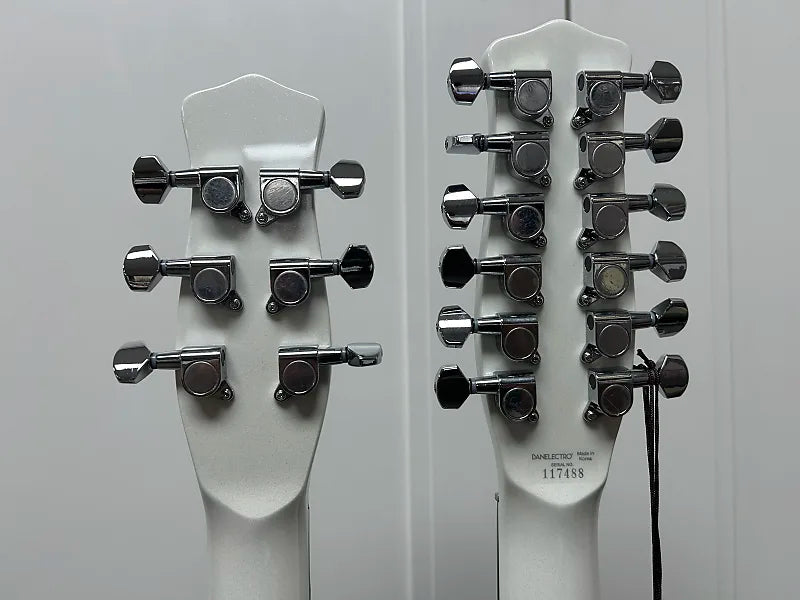Danelectro Doubleneck 6/12 Reissue 12 String and 6 String - White Pearl