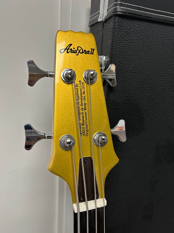 Aria Pro II SB-700 Four String Bass Guitar - Gold Wing w/Free Hard Case