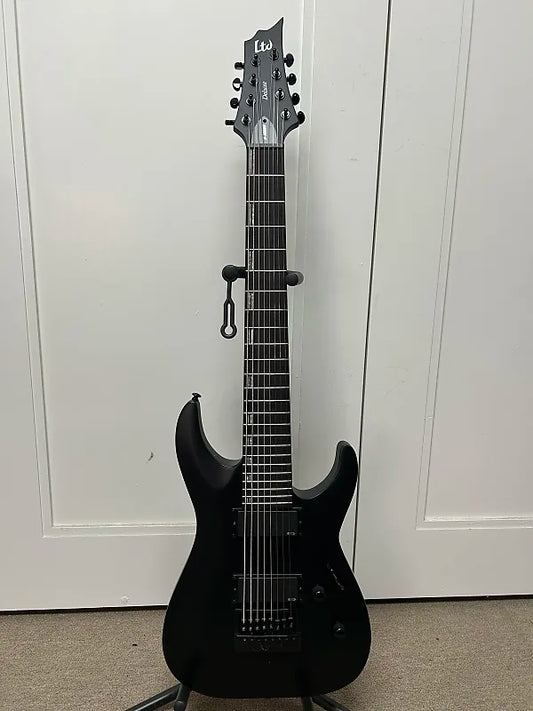 ESP LTD H-1008 Baritone Evertune 8 String Electric Guitar - Black Satin