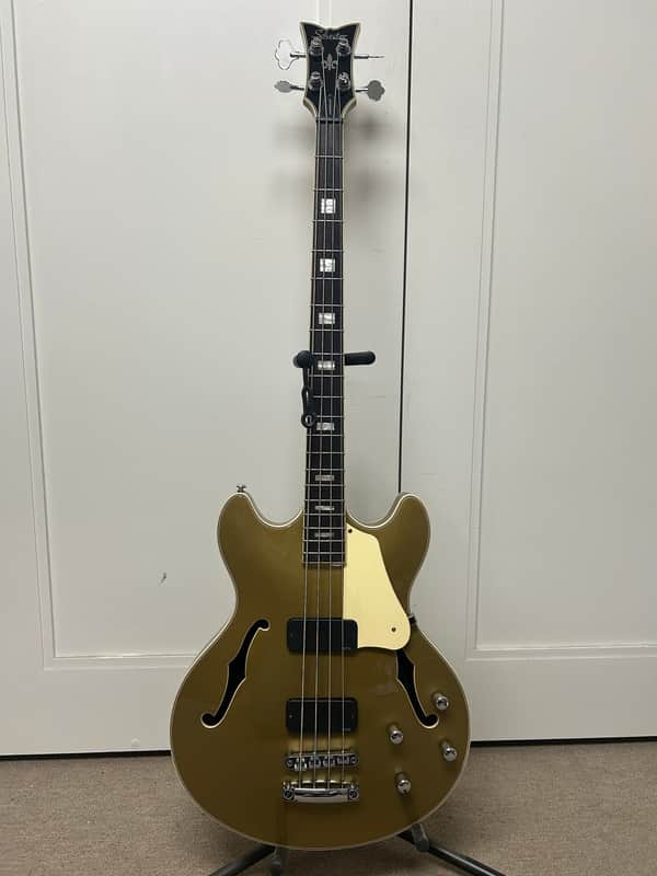 Schecter Corsair Semi Hollowbody Bass Guitar - Metallic Gold