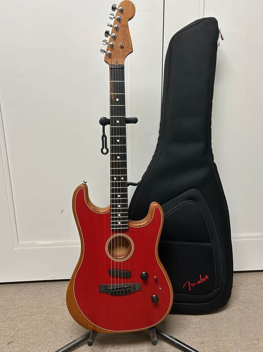 Fender American Acoustasonic Stratocaster Acoustic Electric Guitar - Dakota Red