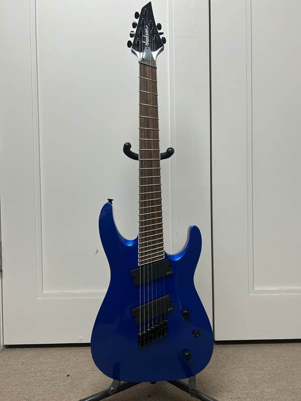 Jackson X Series SLAT7 MS Multiscale Soloist Archtop 7 String Electric Guitar Metallic Blue