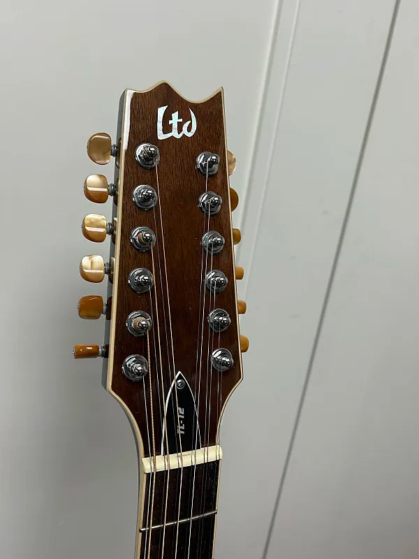 ESP LTD TL-12 12 String Thinline Acoustic Electric Guitar - Black