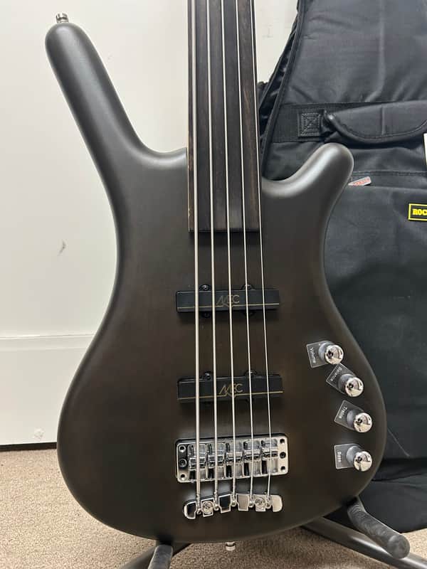 Warwick RockBass Corvette Basic 5-String Fretless Bass - Nirvana Black Transparent Satin
