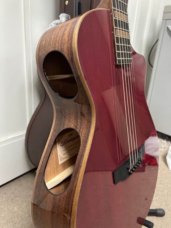 Cort Masterpiece Modern Burgundy Venetian Cutaway Acoustic Guitar with Electronics with Hard Case