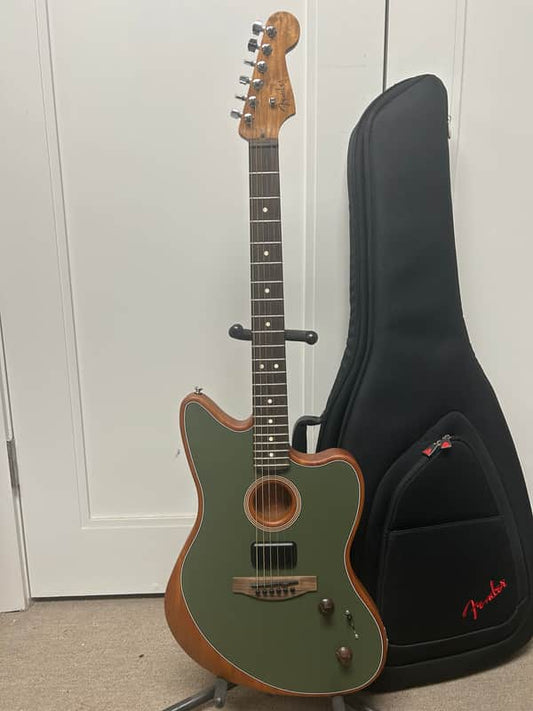 Fender Acoustasonic Player Jazzmaster Acoustic Electric Guitar - Antique Olive