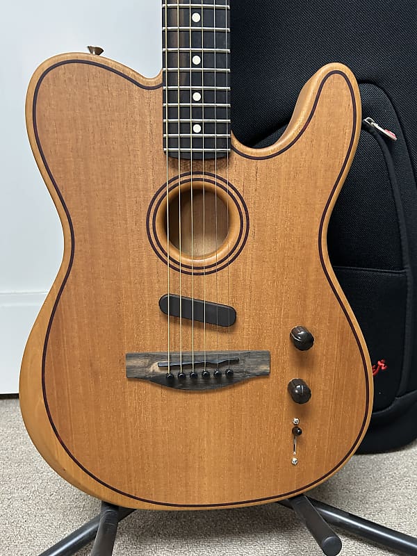 Fender American Acoustasonic Telecaster Acoustic Electric Guitar All-Mahogany - Natural