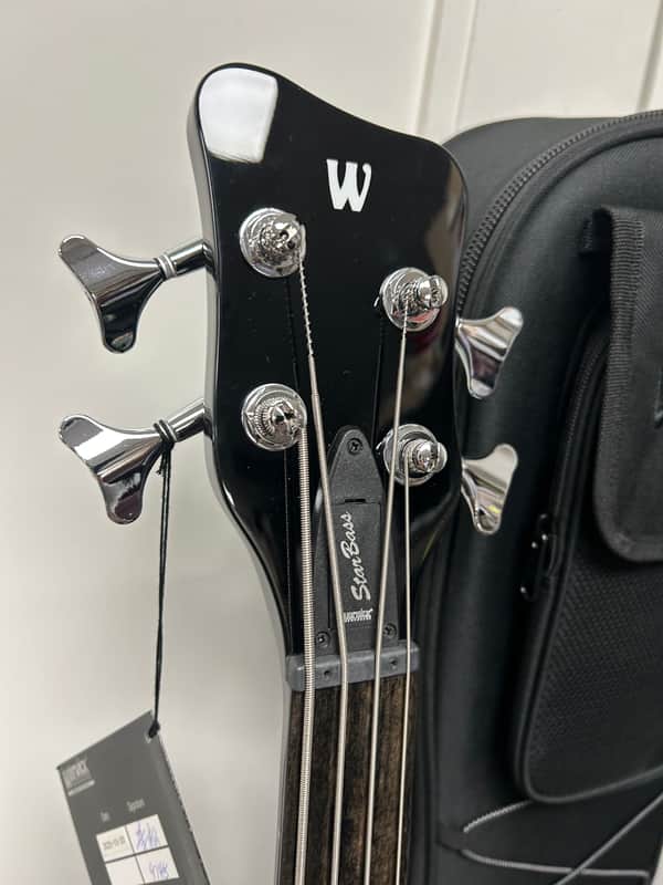Warwick Rockbass Star Bass 4 String Semi-Hollow Bass Guitar FRETLESS 2025 - Solid Black High Polish