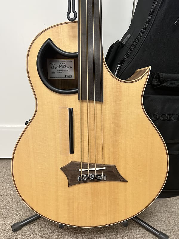 Warwick Alien 4 String Fretless Acoustic Electric Bass Guitar - Natural