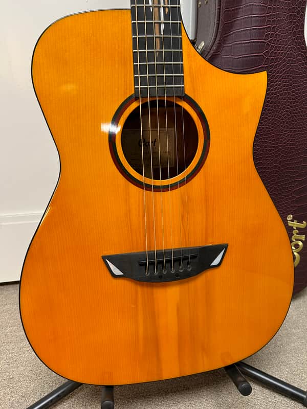 Cort LUXE Frank Gambale Series Adirondack Spruce/Blackwood Concert Cutaway Acoustic Electric Guitar- Natural Glossy
