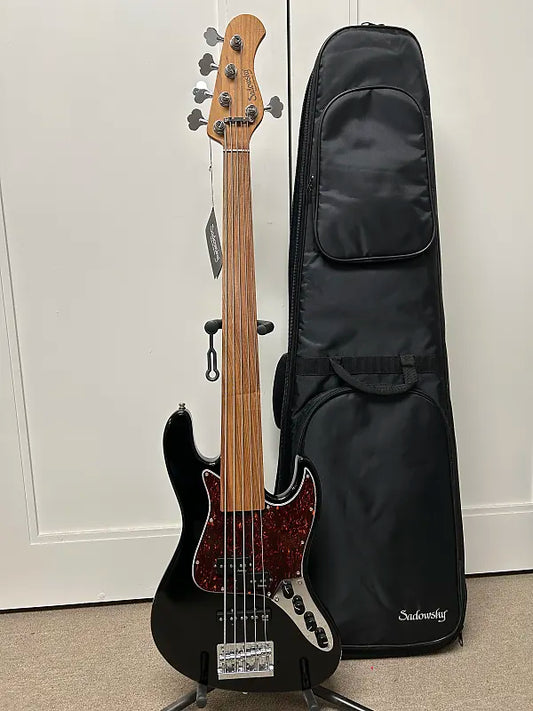Sadowsky MetroExpress Hybrid P/J Bass 5-String FRETLESS with Pau Ferro Fretboard - Solid Black
