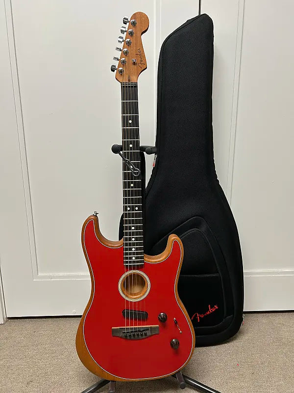 Fender American Acoustasonic Stratocaster Acoustic Electric Guitar - Dakota Red