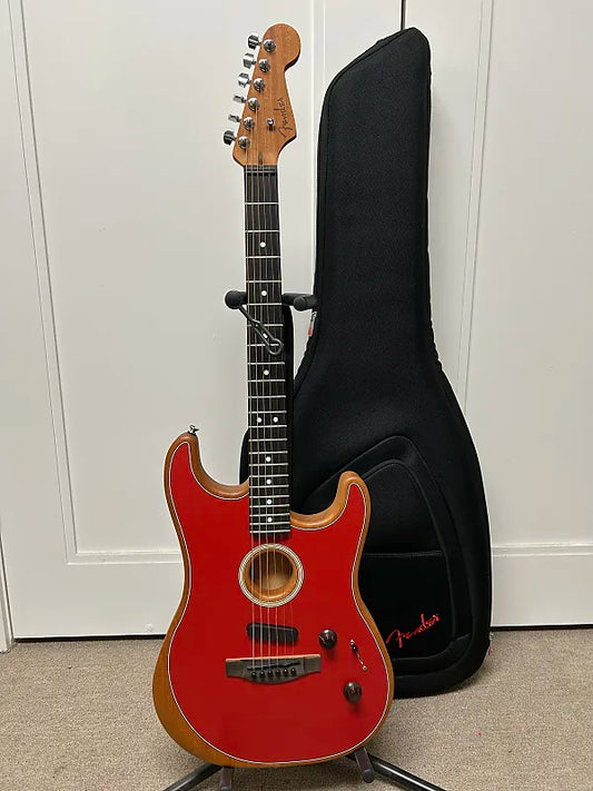 Fender American Acoustasonic Stratocaster Acoustic Electric Guitar - Dakota Red