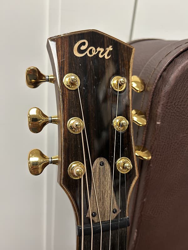 Cort Masterpiece Series Modern Black Venetian Cutaway Acoustic Guitar w/Electronics