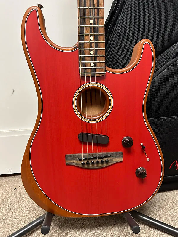 Fender American Acoustasonic Stratocaster Acoustic Electric Guitar - Dakota Red