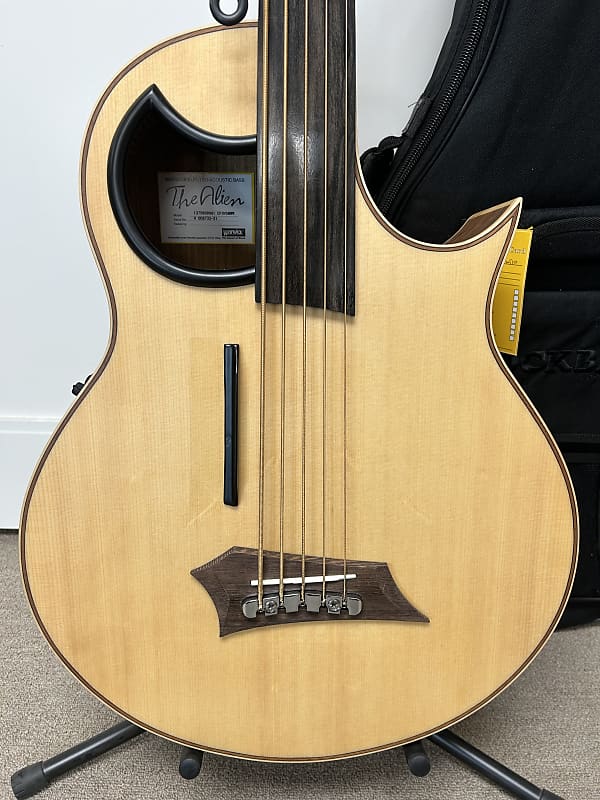Warwick Alien 5 String Fretless Acoustic Electric Bass - Natural