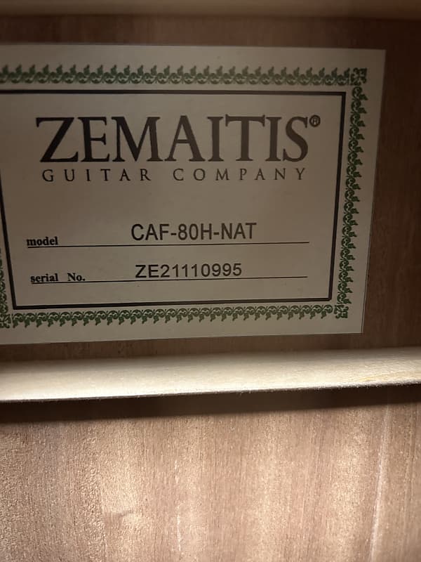 Zemaitis CAF-80H-NAT Acoustic Guitar w/Electronics - Natural