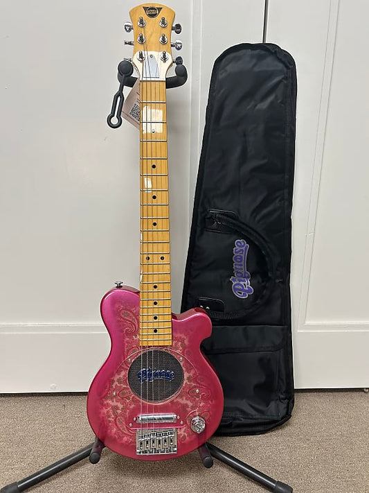 Pignose PGG-200 Mini Electric Travel Guitar - Pink Paisley w/Gig Bag