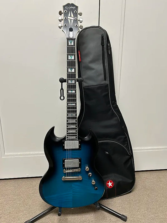 Epiphone SG Prophecy Electric Guitar with Kill Switch & Gigbag- Blue Tiger Aged Gloss