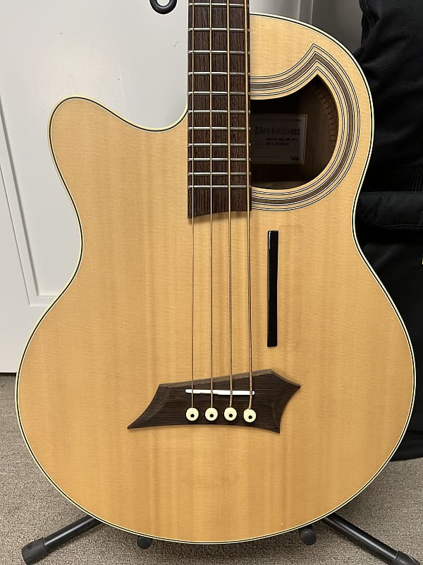Warwick Rockbass Alien Deluxe 4 String Left Handed Acoustic Electric Bass Guitar - Natural
