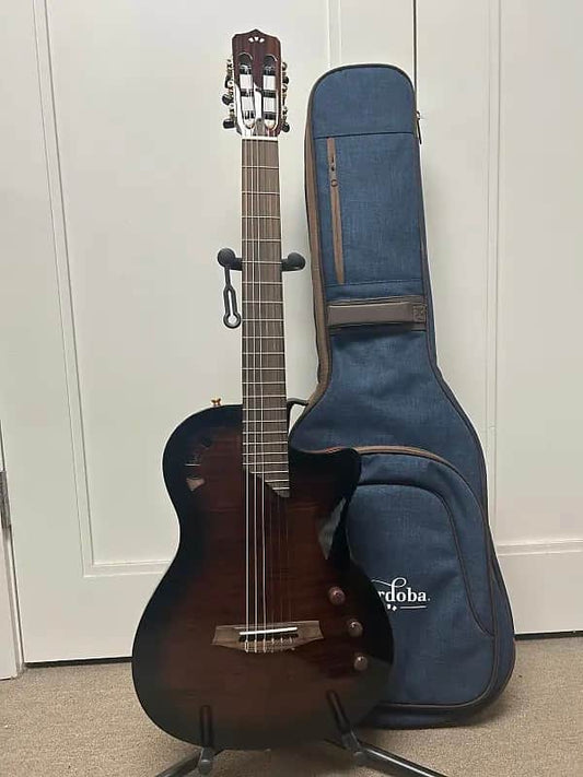 Cordoba Stage Thin Body Nylon String Classical Acoustic Guitar w/Electronics - Edge Burst