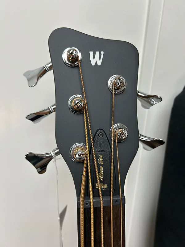 Warwick RockBass Alien Standard 5 String Acoustic Electric Bass - Fretless w/Lines - Natural Transparent Satin