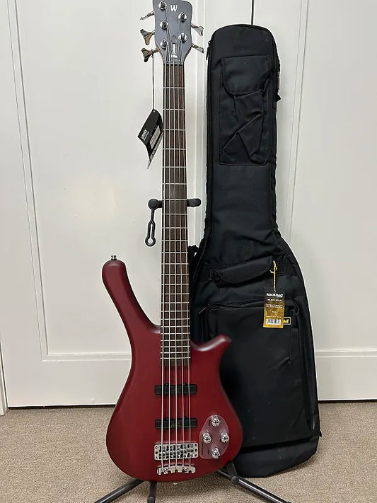 Warwick Rockbass Fortress 5 String Bass - Burgundy Red Transparent Satin