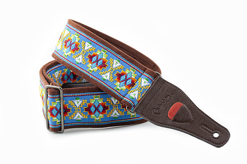 Right On Straps Lollapalooza II Blue High Quality Vegan Guitar Strap