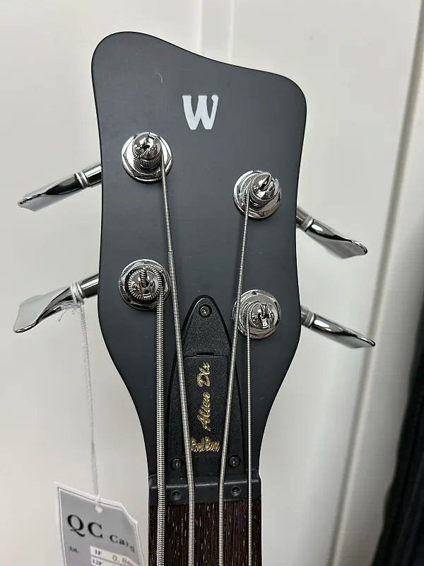 Warwick Alien Deluxe Thinline Hybrid 4 String Acoustic Electric Bass Guitar -Black
