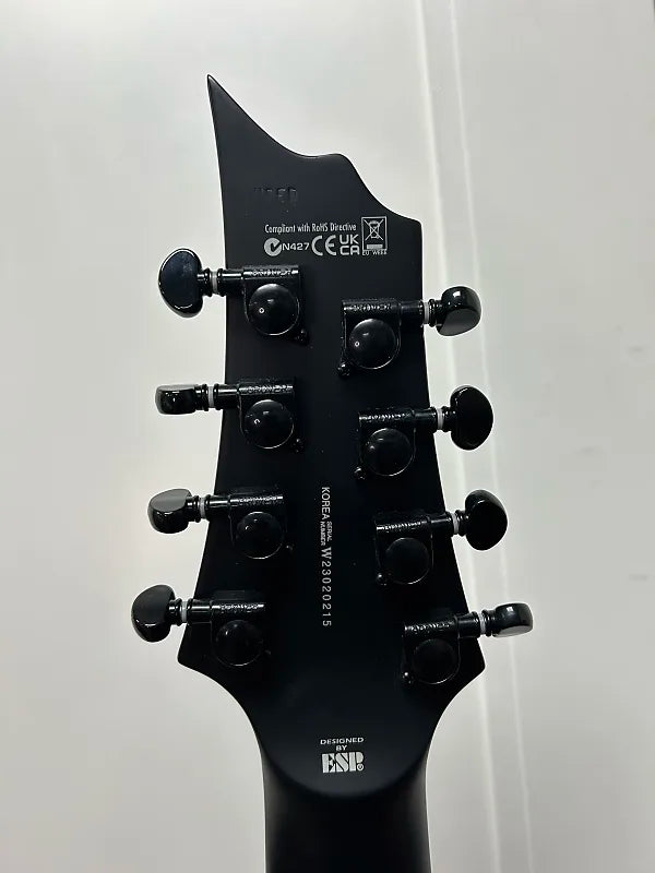 ESP LTD H-1008 Baritone Evertune 8 String Electric Guitar - Black Satin