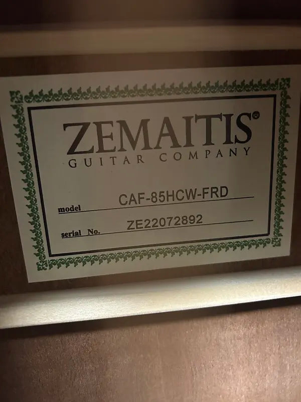 Zemaitis CAF-80HCW-FRD Acoustic Guitar w/Electronics - Red