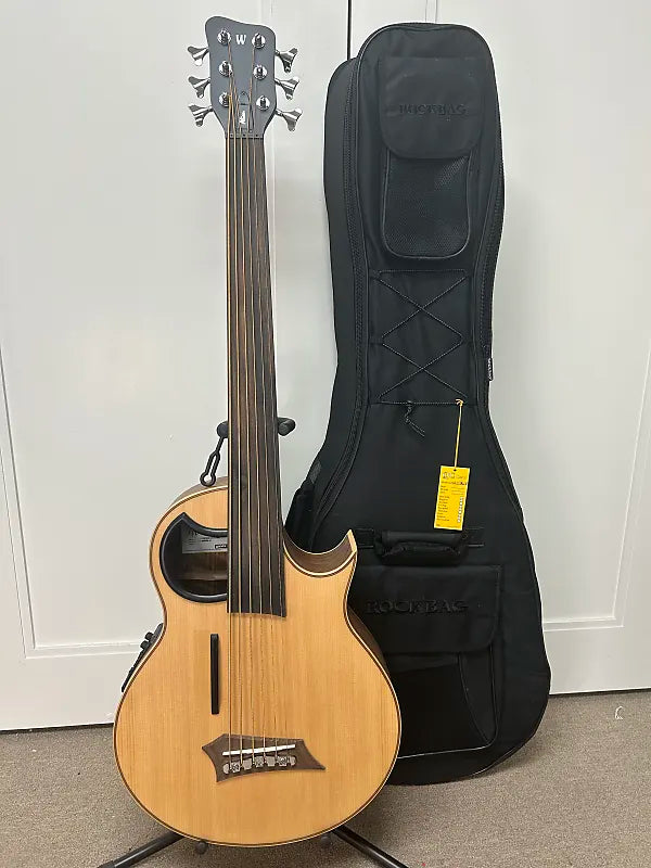 Warwick Alien 6 String Fretless Acoustic Electric Bass - Natural