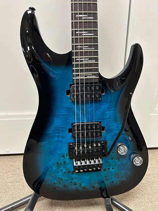 Schecter Omen Elite-6 FR Electric Guitar - See-Thru Blue Burst