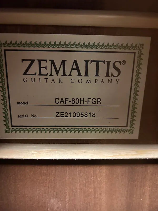 Zemaitis CAF-80H-FGR Acoustic Guitar w/Electronics - Forest Green