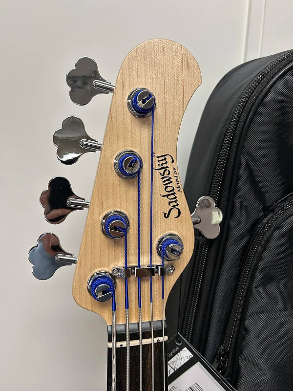 Sadowsky MetroLine 21-Fret Vintage Fretless J/J 5-String Bass Swamp Ash Body - Almond Sunburst Transparent Satin