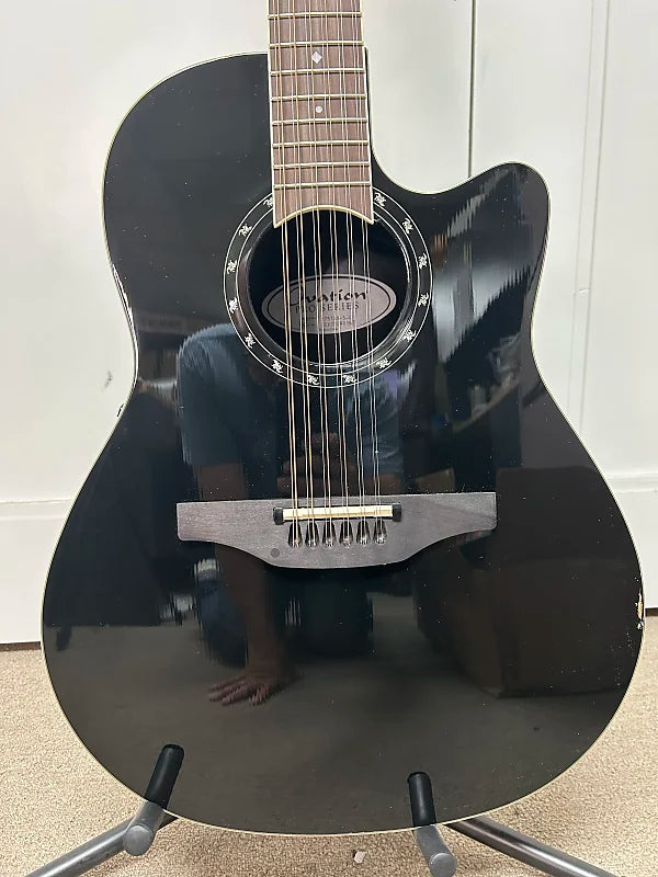 Ovation 2751AX-5-G Standard Balladeer 12-String Acoustic Guitar w/Electronics - Black